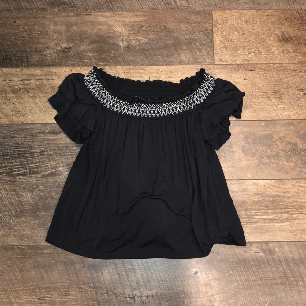 blackish off the shoulder top!!